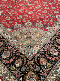 Red Persian Tabriz Design silk & wool 11'5'' X 16'2''