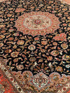 Black Persian Tabriz Design Silk & wool 8'.3'' x 9'.9''