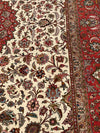 Ivory Persian Tabriz Design silk & wool 8' 1'' X 11'6''