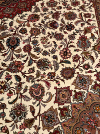 Ivory Persian Tabriz Design silk & wool 8' 1'' X 11'6''