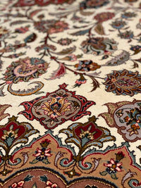 Ivory Persian Tabriz Design silk & wool 8' 1'' X 11'6''