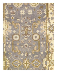 Gray Fine Hand Knotted Oushak Runner 2'8'' X 10'