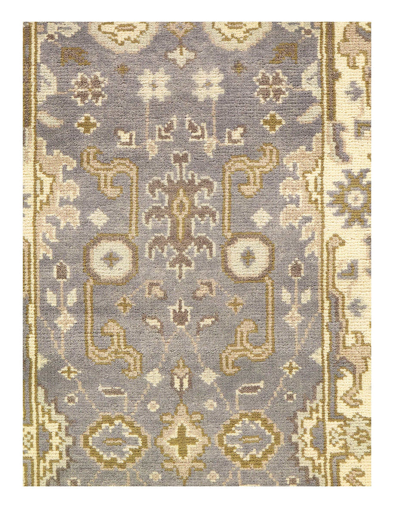 Gray Fine Hand Knotted Oushak Runner 2'8'' X 10'