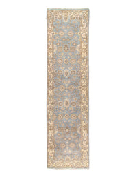 Light Blue Fine Hand Knotted Oushak Runner 2'7'' X 9'11''