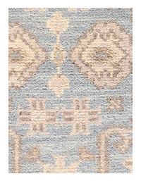 Light Blue Fine Hand Knotted Oushak Runner 2'7'' X 9'11''