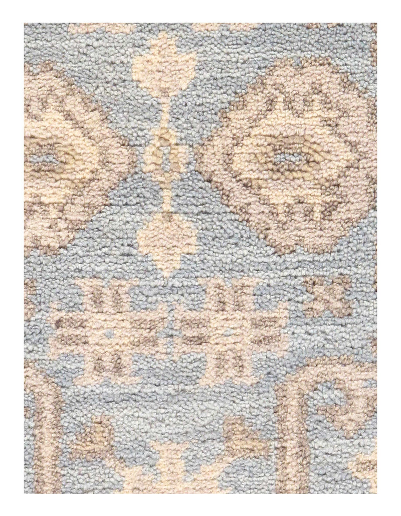 Light Blue Fine Hand Knotted Oushak Runner 2'7'' X 9'11''