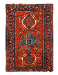 Rust Color Persian Antique Karajeh 3'3'' X 4'8''