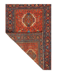 Rust Color Persian Antique Karajeh 3'3'' X 4'8''