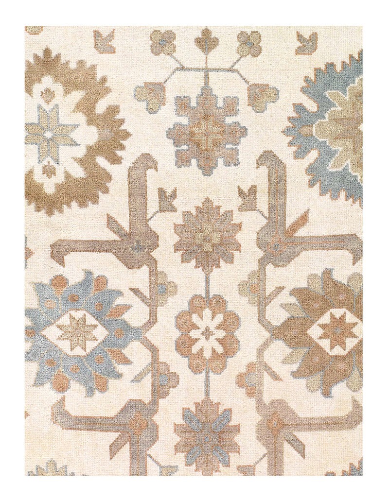 Ivory Fine Hand Knotted Oushak Rug 13'11'' X 18''