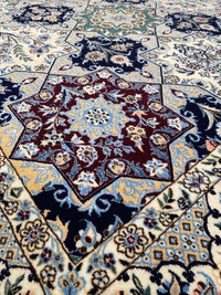 Multi Color Fine Hand Knotted Persian silk & wool Nain 5' X 7'5''