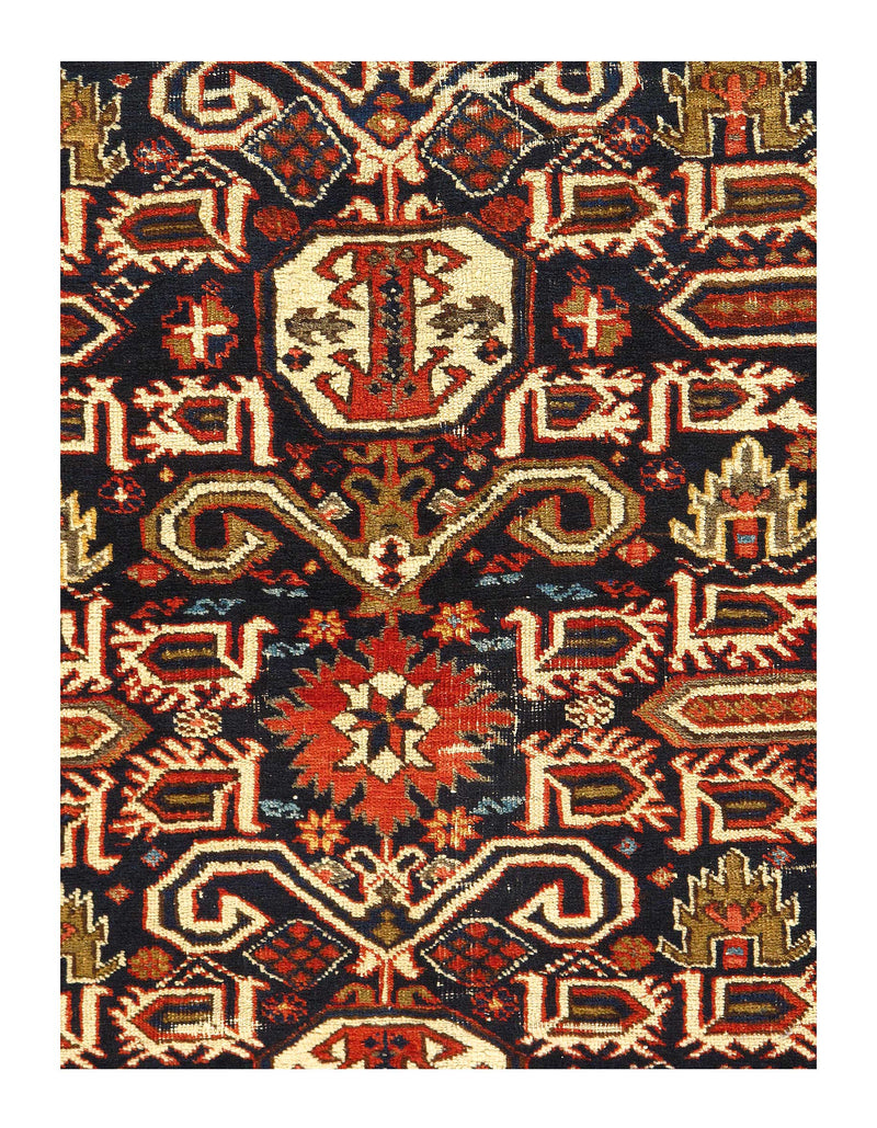 Navy Blue Russian Antique Kazak 4'8'' X 6'4''