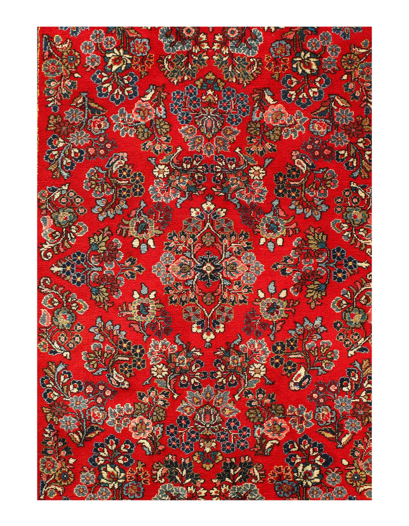 Fine Hand Knotted Persian Antique Sarouk 4'3'' X 6'7''