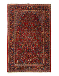 Red Color Fine Persian Antique Kashan 4'5'' X 6'11''