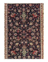 Navy Blue Persain silk & wool Isfahan rug 6'8'' X 10'1''