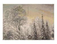 City Covered with Snow Landscape Wall Tapestry 2'5'' X 4'1''