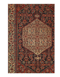 Rust Color Persain Antique Bidjar 4'4'' X 6'8''