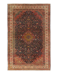 Fine Persain Hand Knotted Antique Kashan Dabir Rug 11' X 17'