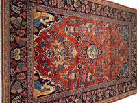 Fine Hand knotted Persian Antique Kashan 4'5'' X 7'