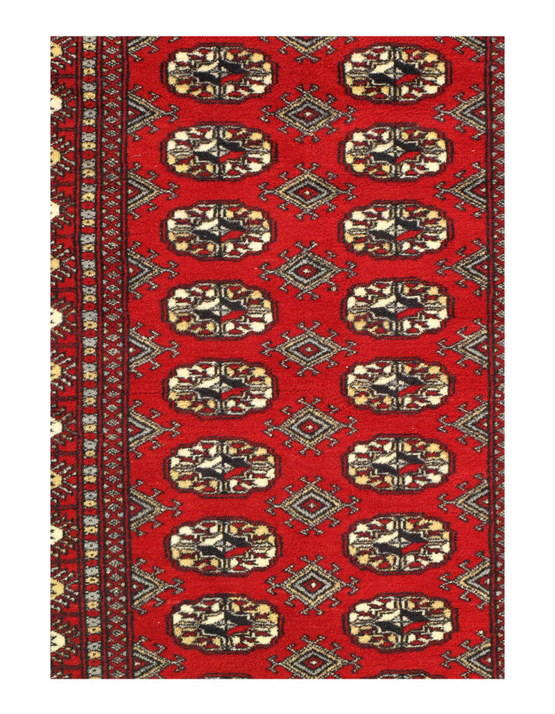 Red Fine Hand Knotted Bokhara Rug 3'3'' X 4'6''