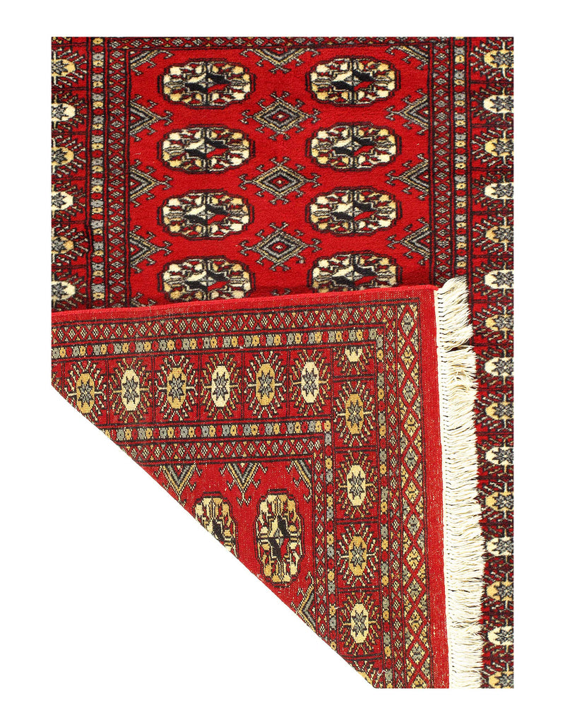 Red Fine Hand Knotted Bokhara Rug 3'3'' X 4'6''