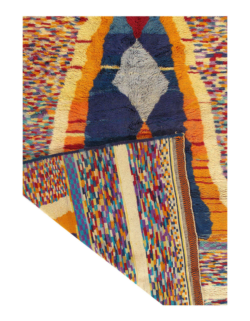 Fine Hand Knotted Vintage Authentic Moroccon 7'7'' X 10'