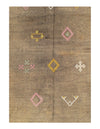 Fine Hand Knotted silk & wool Vintage Flat Weave Moroccon 4'8'' X 7'8''