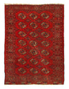 Red Fine Hand Knotted Vintage Bokhara Rug 3'8'' X 5'