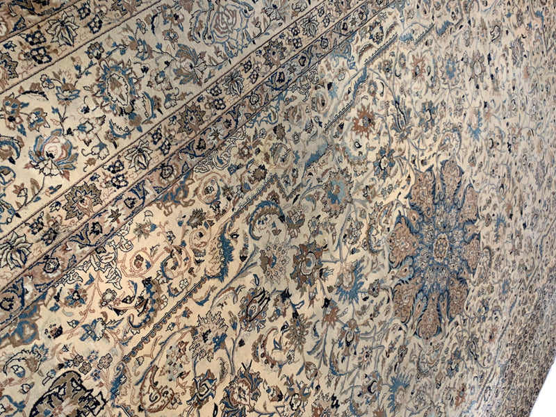 Fine Hand Knotted Silk & wool Persian Nain 10'3'' X 14'11''