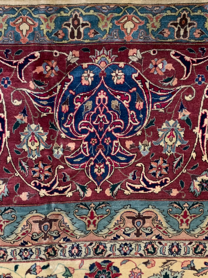 Fine Persian silk & wool Tabriz Design 12'11'' X 19'2''