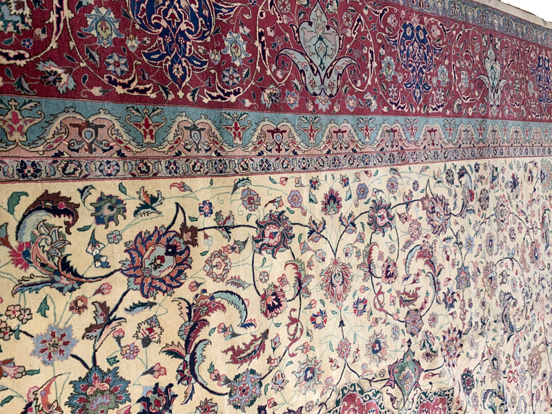 Fine Persian silk & wool Tabriz Design 12'11'' X 19'2''