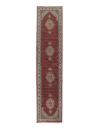 Fine Persian silk & wool Tabriz Design runner 2'8'' X 12'11''