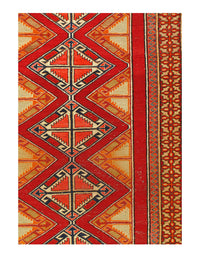 Antique Geometric Kazak Caucasian 4'9'' X 9'9''