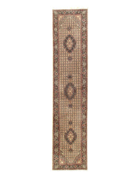 Fine Hand Knotted silk & wool Tabriz Design runner 2'7'' X 12'7''