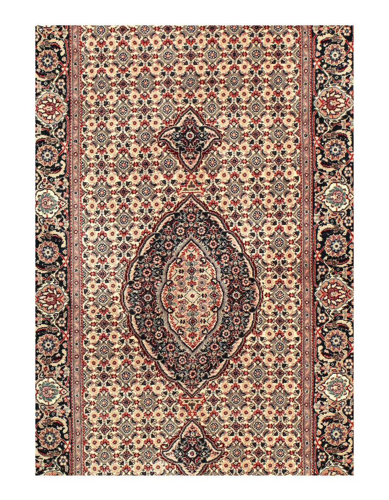 Fine Hand Knotted silk & wool Tabriz Design runner 2'7'' X 12'7''