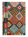 Afghan Kilim Handspun Wool Rug - 3'5" x 4'10"