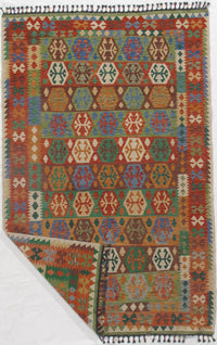 Multi color Flat weave kilim 6' 6'' X 9' 11''