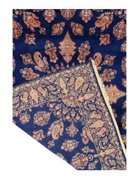 Navy Blue Fine Hand knotted Perisan Kerman 9'8'' X 13'7''