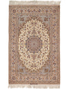 Ivory Persian Isfahan silk & wool 3'8" X 5'9"