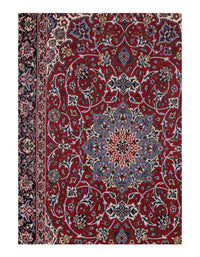 Red Persian Isfahan silk & wool 3'8" X 6'2"