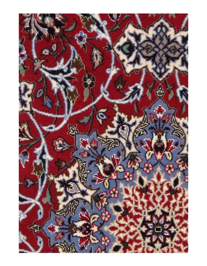 Red Persian Isfahan silk & wool 3'8" X 6'2"