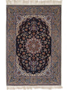 Navy Persian Isfahan silk & wool 3'6" X 5'6"