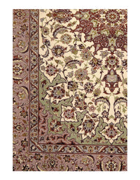 Ivory Persian Isfahan silk & wool 3'7" X 5'3"