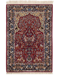 Fine Hand Knotted Persian silk & wool Isfahan 3'6'' X 5'7''