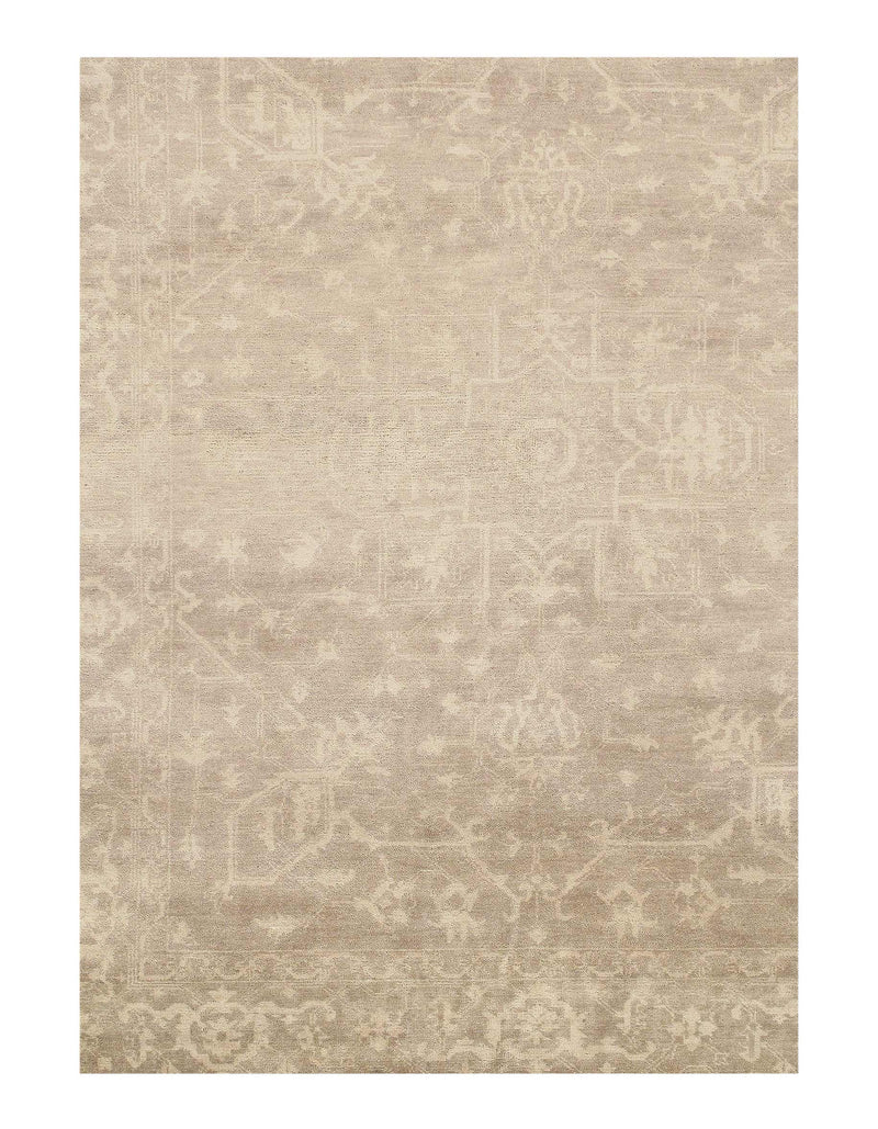 Ivory Hand Knotted Oushak design 8' X 9'5"