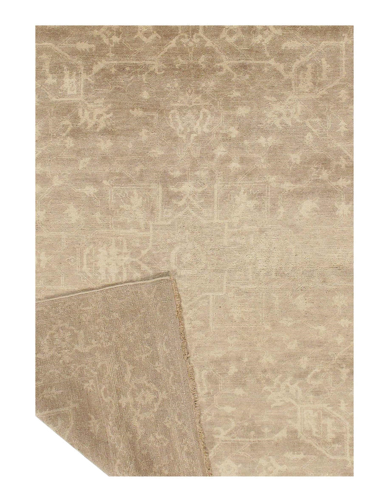 Ivory Hand Knotted Oushak design 8' X 9'5"