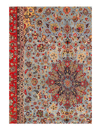 Fine Hand Knotted Persian Silk & wool Isfahan 5'1'' X 8'6''