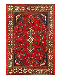 Red Fine Hand Knotted Persian Abadeh Rug 3' X 5'