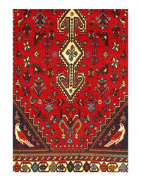 Red Fine Hand Knotted Persian Abadeh Rug 3' X 5'