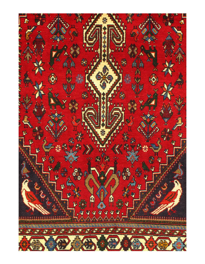 Red Fine Hand Knotted Persian Abadeh Rug 3' X 5'