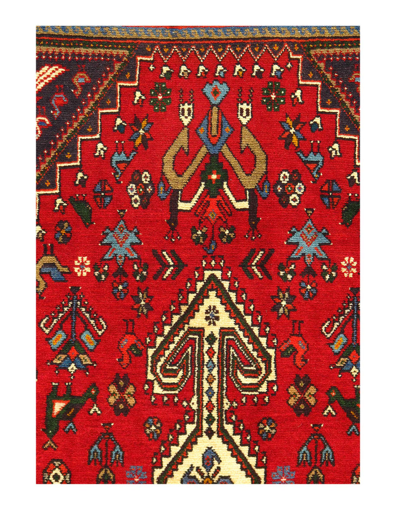 Red Fine Hand Knotted Persian Abadeh Rug 3' X 5'